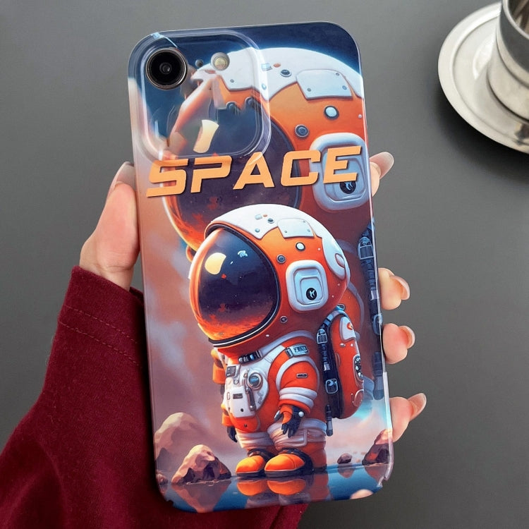 For iPhone SE 2022 / 2020 / 8 / 7 Painted Pattern Precise Hole PC Phone Case(Orange Astronaut) - iPhone SE 2022 / 2020 / 8 / 7 Cases by buy2fix | Online Shopping UK | buy2fix