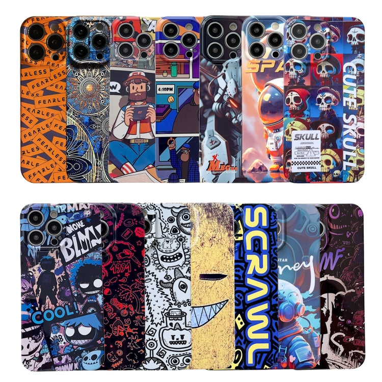 For iPhone SE 2022 / 2020 / 8 / 7 Painted Pattern Precise Hole PC Phone Case(Blue SCR) - iPhone SE 2022 / 2020 / 8 / 7 Cases by buy2fix | Online Shopping UK | buy2fix