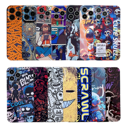 For iPhone 13 Pro Max Painted Pattern Precise Hole PC Phone Case(Blue SCR) - iPhone 13 Pro Max Cases by buy2fix | Online Shopping UK | buy2fix