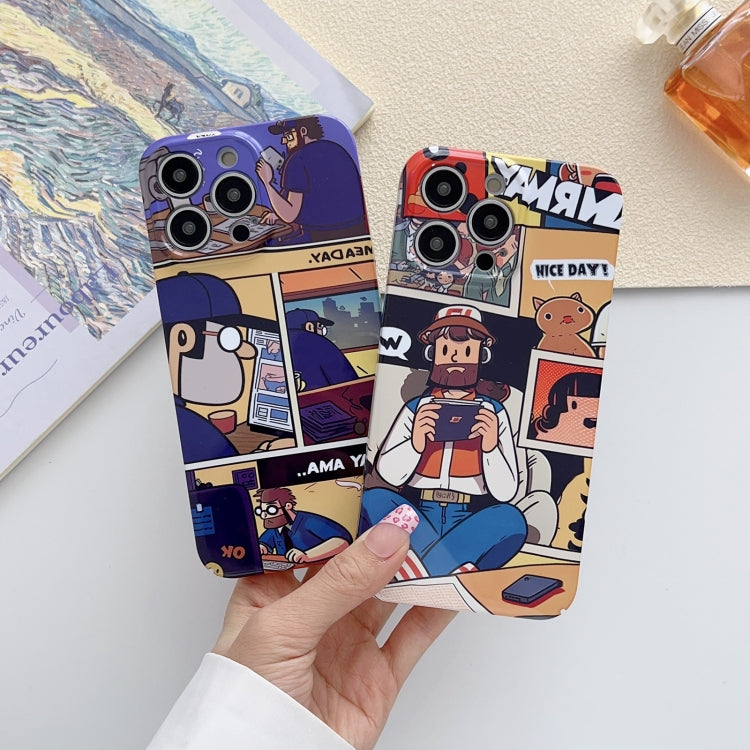 For iPhone XS Max Painted Pattern Precise Hole PC Phone Case(Vacationer) - More iPhone Cases by buy2fix | Online Shopping UK | buy2fix