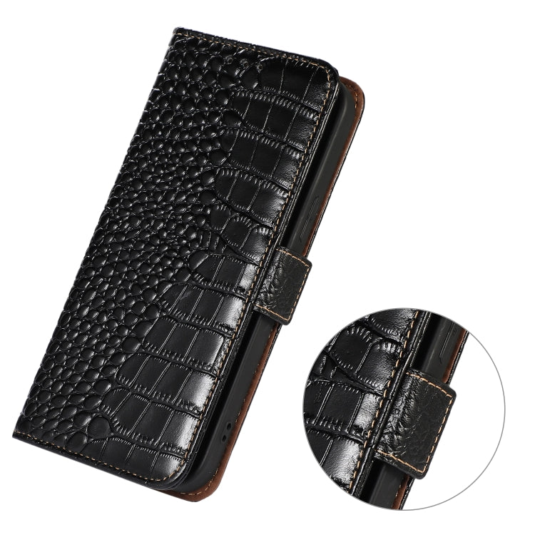 For Huawei Nova Y91 4G / Enjoy 60X Crocodile Top Layer Cowhide Leather Phone Case(Black) - Huawei Cases by buy2fix | Online Shopping UK | buy2fix