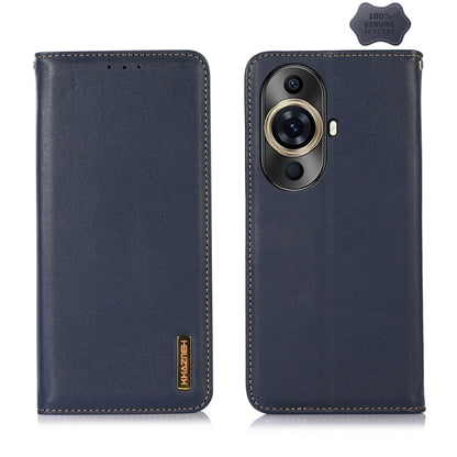 For Huawei Nova 11 Pro / 11 Ultra KHAZNEH Nappa Top Layer Cowhide Leather Phone Case(Blue) - Huawei Cases by buy2fix | Online Shopping UK | buy2fix