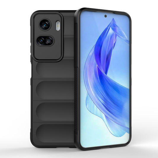 For Honor 90 Lite Magic Shield TPU + Flannel Phone Case(Black) - Honor Cases by buy2fix | Online Shopping UK | buy2fix