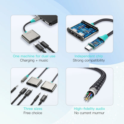 TOTU AD-5 USB-C/Type-C to 3.5mm+USB-C/Type-C Charger Audio Adapter - Type-C Adapter by TOTUDESIGN | Online Shopping UK | buy2fix