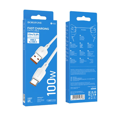 Borofone BX93 100W USB to USB-C/Type-C Data Cable, Length: 1m(White) - USB-C & Type-C Cable by Borofone | Online Shopping UK | buy2fix