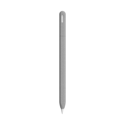 For Apple Pencil 2 LOVE MEI Frosted Leather Texture Silicone Protective Pen Case(Grey) - Pencil Accessories by LOVE MEI | Online Shopping UK | buy2fix