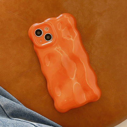 For iPhone 15 Pro Max Wave Bubbles TPU Phone Case(Pearlescent Orange) - iPhone 15 Pro Max Cases by buy2fix | Online Shopping UK | buy2fix