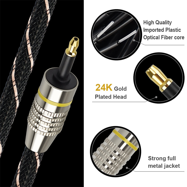 1m EMK OD6.0mm Square Port to Round Port Set-top Box Digital Audio Optical Fiber Connecting Cable - Audio Optical Cables by EMK | Online Shopping UK | buy2fix