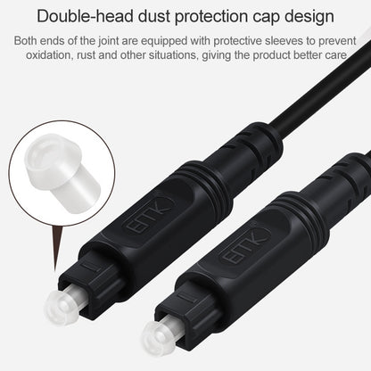 3m EMK OD4.0mm Square Port to Square Port Digital Audio Speaker Optical Fiber Connecting Cable(Black) - Audio Optical Cables by EMK | Online Shopping UK | buy2fix