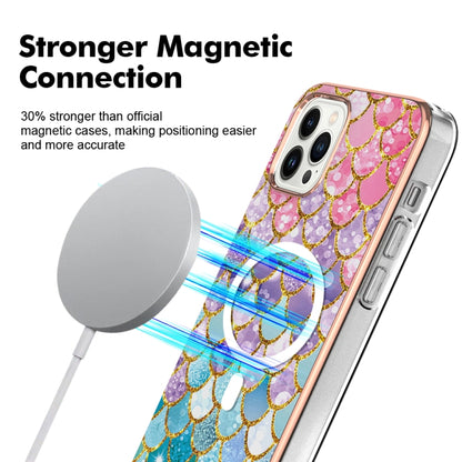 For iPhone 15 Pro Marble Pattern Dual-side IMD Magsafe TPU Phone Case(Colorful Scales) - iPhone 15 Pro Cases by buy2fix | Online Shopping UK | buy2fix