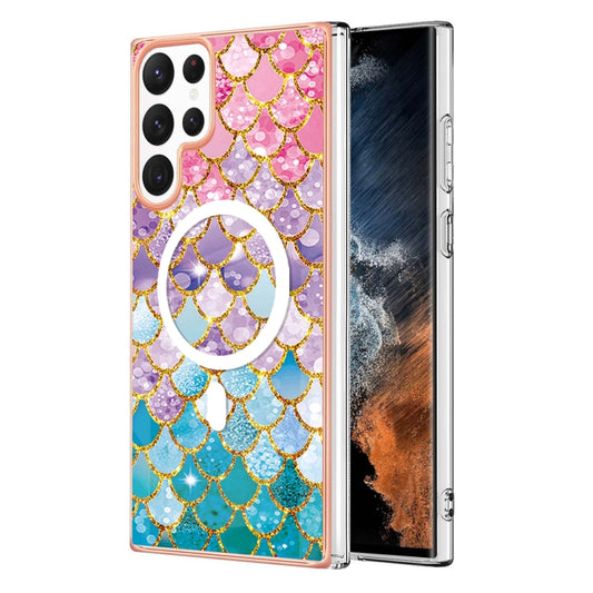 For Samsung Galaxy S22 Ultra 5G Marble Pattern Dual-side IMD Magsafe TPU Phone Case(Colorful Scales) - Galaxy S22 Ultra 5G Cases by buy2fix | Online Shopping UK | buy2fix