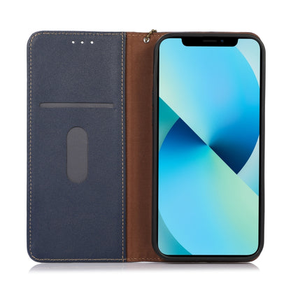 For Honor 90 KHAZNEH Nappa Top Layer Cowhide Leather Phone Case(Blue) - Honor Cases by buy2fix | Online Shopping UK | buy2fix
