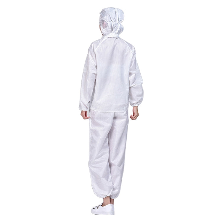 Striped Anti-static Split Hood Dust-proof Work Suit, Size:L(White) - Protective Clothing by buy2fix | Online Shopping UK | buy2fix