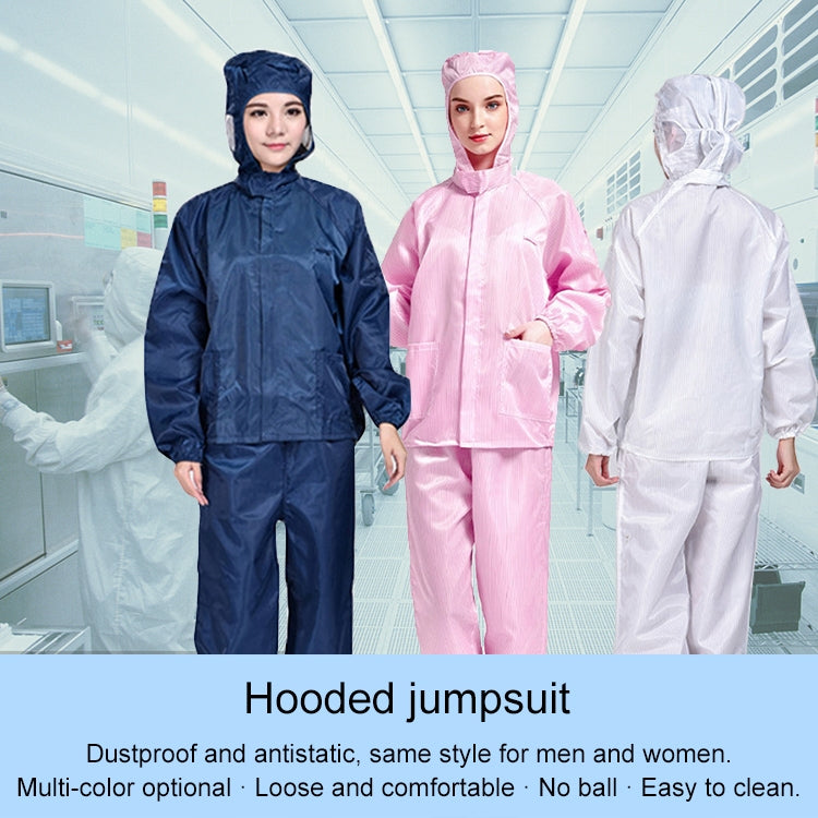Striped Anti-static Split Hood Dust-proof Work Suit, Size:L(White) - Protective Clothing by buy2fix | Online Shopping UK | buy2fix