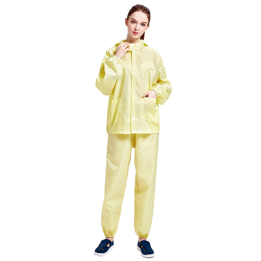 Striped Anti-static Split Hood Dust-proof Work Suit, Size:L(Yellow) - Protective Clothing by buy2fix | Online Shopping UK | buy2fix