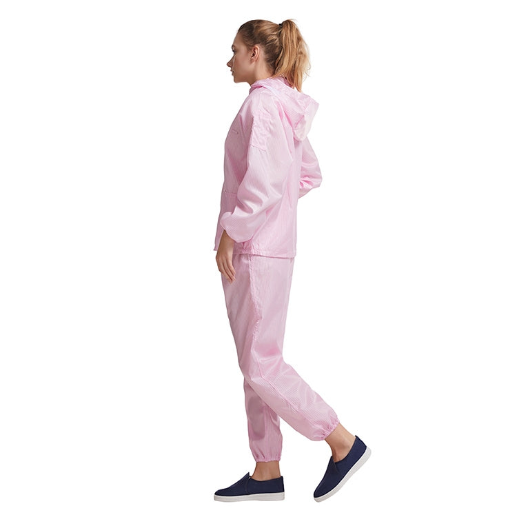 Striped Anti-static Split Hood Dust-proof Work Suit, Size:XXL(Pink) - Protective Clothing by buy2fix | Online Shopping UK | buy2fix