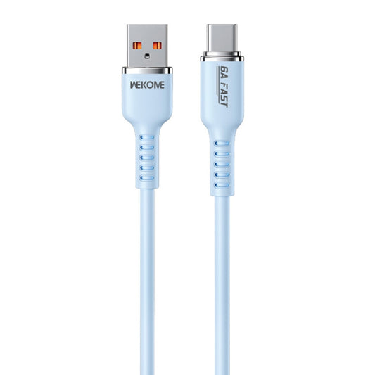 WK WDC-09a 6A USB to USB-C/Type-C Silicone Data Cable, Length: 1.2m(Blue) - USB-C & Type-C Cable by WK | Online Shopping UK | buy2fix