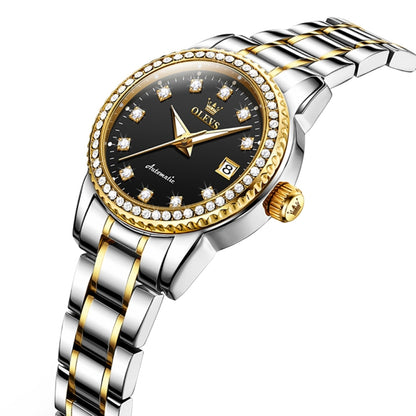 OLEVS 7003 Women Multifunctional Waterproof Mechanical Watch(Gold + Black) - Metal Strap Watches by OLEVS | Online Shopping UK | buy2fix