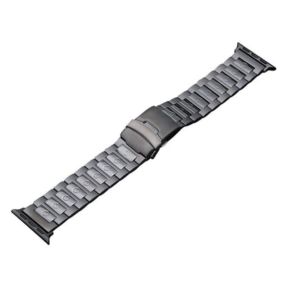 For Apple Watch Series 3 42mm Safety Buckle Titanium Steel Watch Band(Grey) - Watch Bands by buy2fix | Online Shopping UK | buy2fix