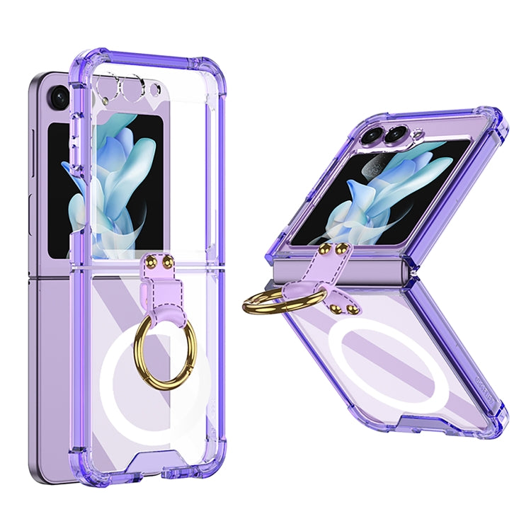 For Samsung Galaxy Z Flip5 GKK MagSafe Airbag Hinge Shockproof Phone Case with Ring Holder(Purple) - Galaxy Z Flip5 Cases by GKK | Online Shopping UK | buy2fix