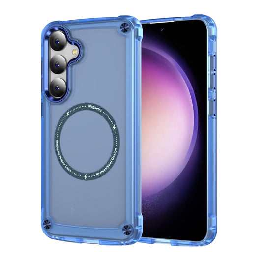 For Samsung Galaxy S24+ 5G Skin Feel TPU + PC MagSafe Magnetic Phone Case(Transparent Blue) - Galaxy S24+ 5G Cases by buy2fix | Online Shopping UK | buy2fix
