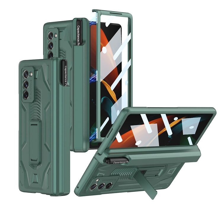 For Samsung Galaxy Z Fold2 GKK Integrated Folding Battle Shell PC Phone Case with Pen Box(Green) - Galaxy Phone Cases by GKK | Online Shopping UK | buy2fix