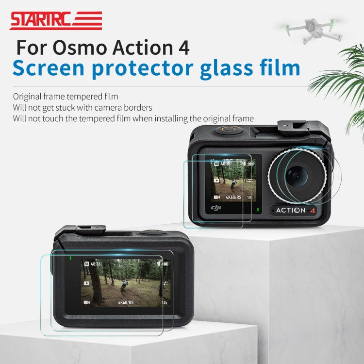 For DJI Osmo Action 4 STARTRC 3 in 1 Lens Protector Front and Rear Screen Tempered Glass Films(2 Sets) -  by STARTRC | Online Shopping UK | buy2fix
