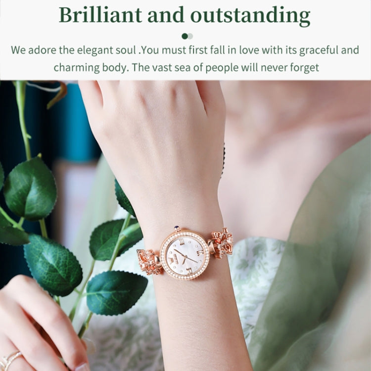 OLEVS 9958 Women Adjustable Drawstring Bracelet Quartz Watch(White + Rose Gold) - Bracelet Watches by OLEVS | Online Shopping UK | buy2fix