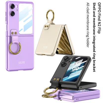 For OPPO Find N2 Flip GKK Integrated Ultra-thin Full Coverage Phone Case with Ring Holder(Gold) - Find N2 Flip Cases by GKK | Online Shopping UK | buy2fix