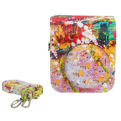 For FUJIFILM instax mini 12 Painted Full Body Leather Case Camera Bag with Strap(Abstract Painting) - Leather Bag by buy2fix | Online Shopping UK | buy2fix