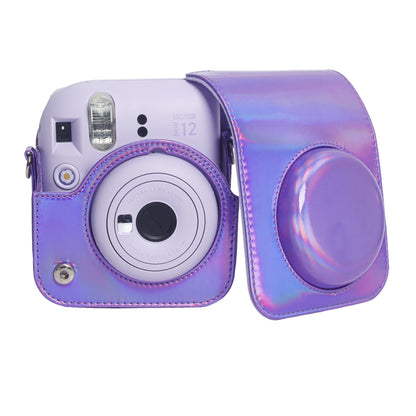 For FUJIFILM instax mini 12 Laser Full Body Leather Case Camera Bag with Strap(Purple) - Leather Bag by buy2fix | Online Shopping UK | buy2fix