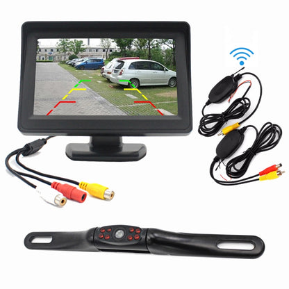 PZ703 413C-W Car Waterproof External Wireless Reversing Image Night Vision Camera + 4.3 inch Rearview Monitor - In Car by buy2fix | Online Shopping UK | buy2fix