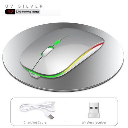 HXSJ M40 2.4GHZ 800,1200,1600dpi Third Gear Adjustment Colorful Wireless Mouse USB Rechargeable(Silver) - Wireless Mice by HXSJ | Online Shopping UK | buy2fix