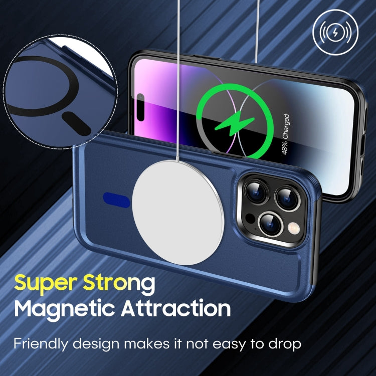 For iPhone 11 Shield Armor MagSafe TPU Hybrid PC Phone Case(Blue) - iPhone 11 Cases by buy2fix | Online Shopping UK | buy2fix