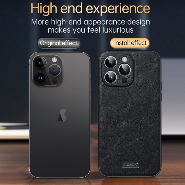 For iPhone 15 Pro Max SULADA Shockproof TPU Hybrid Handmade Leather Phone Case(Brown) - iPhone 15 Pro Max Cases by SULADA | Online Shopping UK | buy2fix