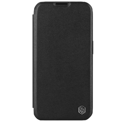 For iPhone 15 Pro Max NILLKIN QIN Series Pro Plain Leather Phone Case(Black) - iPhone 15 Pro Max Cases by NILLKIN | Online Shopping UK | buy2fix