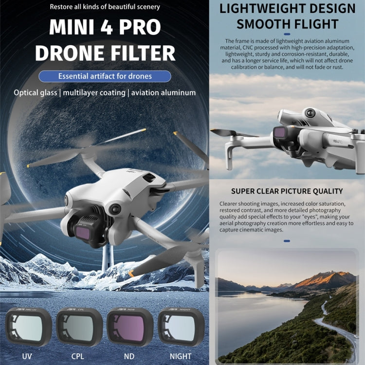 For DJI Mini 4 Pro JSR KB Series Drone Camera Lens Filter, Filter:4 in 1 CPL ND16/32/64 - Mavic Lens Filter by JSR | Online Shopping UK | buy2fix