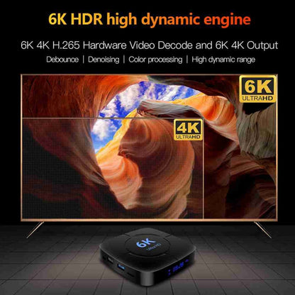 6K Ultra HD Android 12.0 Smart TV Box with Remote Control, 4GB+64GB, Allwinner H616 1.5GHZ Quad-Core(EU Plug) - Others by buy2fix | Online Shopping UK | buy2fix