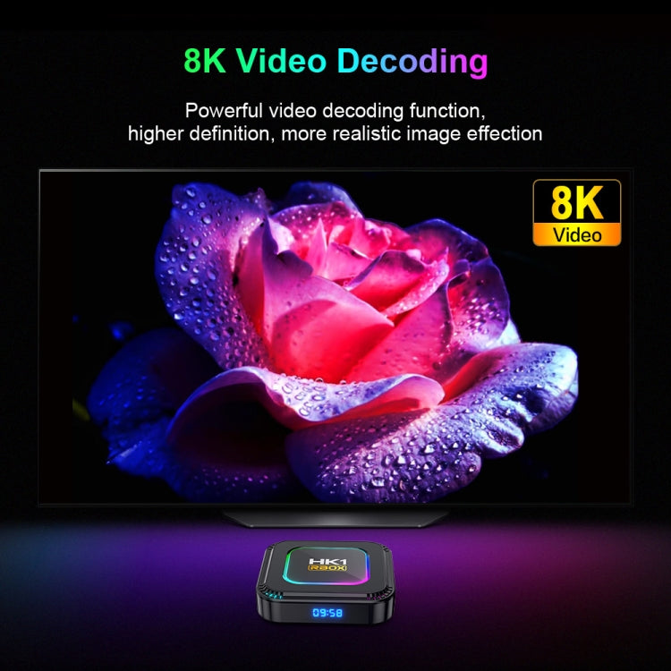 HK1 RBOX K8 8K Android 13.0 Smart TV Box with Remote Control, 4GB+128GB, RK3528 Quad-Core(AU Plug) - Others by buy2fix | Online Shopping UK | buy2fix