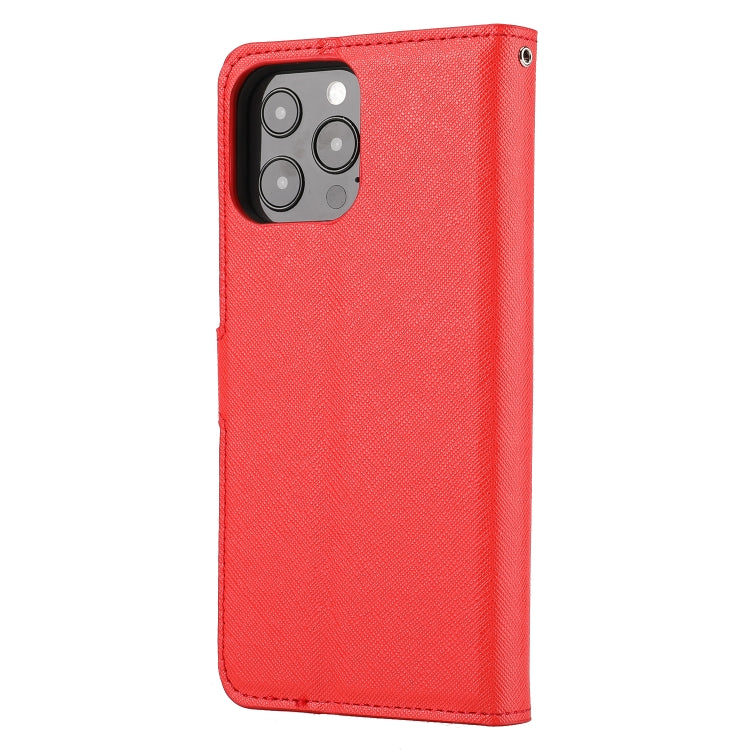 For iPhone 15 Pro Max Cross Texture Detachable Horizontal Flip PU Leather Case(Red) - iPhone 15 Pro Max Cases by buy2fix | Online Shopping UK | buy2fix