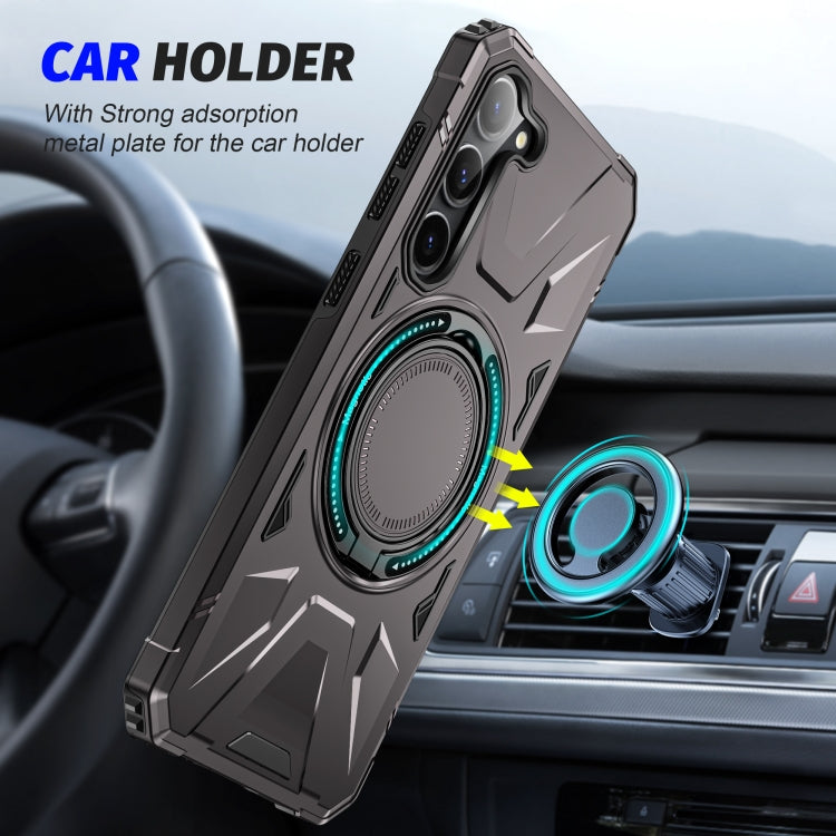 For Samsung Galaxy S24 5G MagSafe Magnetic Shockproof Phone Case with Ring Holder(Dark Grey) - Galaxy S24 5G Cases by buy2fix | Online Shopping UK | buy2fix
