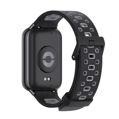 For Xiaomi Smart Band 9 Pro / 8 Pro Mijobs Square Hole Breathable Silicone Watch Band(Black Grey) - Watch Bands by MIJOBS | Online Shopping UK | buy2fix