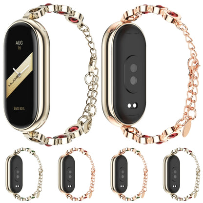 For Xiaomi Mi Band 8 / 9 / 9 NFC Mijobs Mermaid Beauty Bracelet Watch Band(Rose Gold Green) - Watch Bands by MIJOBS | Online Shopping UK | buy2fix