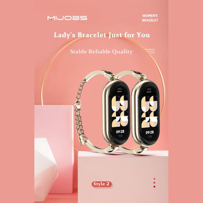 For Xiaomi Mi Band 8 / 9 / 9 NFC Mijobs Mermaid Beauty Bracelet Watch Band(Rose Gold Green) - Watch Bands by MIJOBS | Online Shopping UK | buy2fix