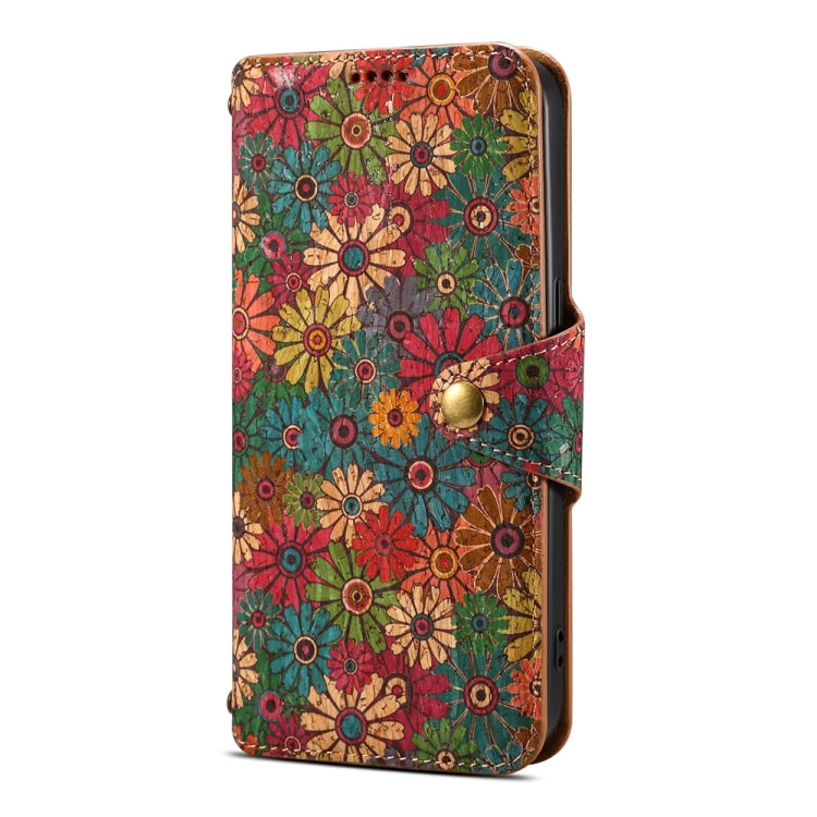 For Samsung Galaxy A05s Denior Flower Language Series Cork Fabric Oil Edge Leather Phone Case(Spring) - Galaxy Phone Cases by Denior | Online Shopping UK | buy2fix