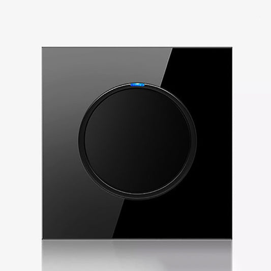 86mm Round LED Tempered Glass Switch Panel, Black Round Glass, Style:One Billing Control - Consumer Electronics by buy2fix | Online Shopping UK | buy2fix