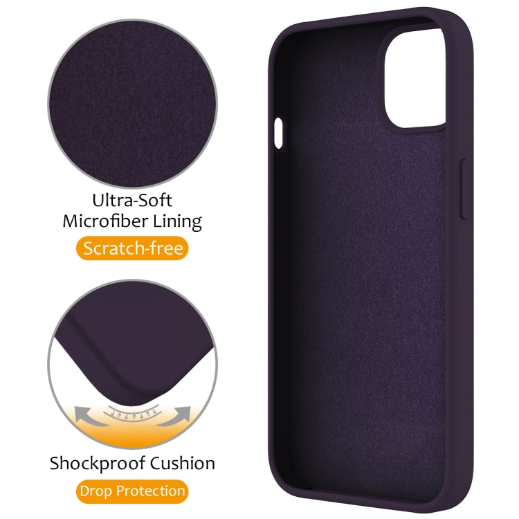 For iPhone 14 Plus MagSafe Magnetic Liquid Silicone Phone Case with Ring Holder(Purple) - iPhone 14 Plus Cases by buy2fix | Online Shopping UK | buy2fix