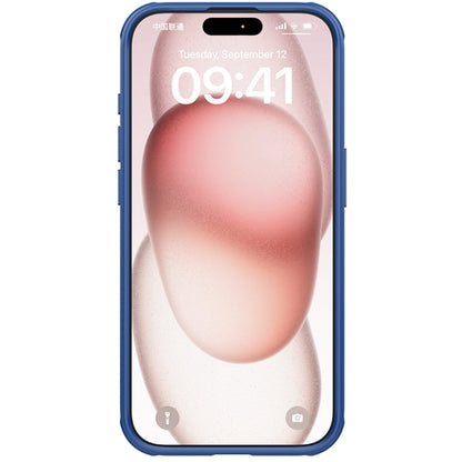 For iPhone 15 Pro NILLKIN Super Frosted Shield Pro Phone Protective Case With LOGO Cutout(Blue) - iPhone 15 Pro Cases by NILLKIN | Online Shopping UK | buy2fix