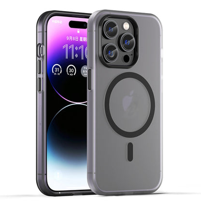 For iPhone 14 Pro MagSafe Frosted Translucent TPU + PC Full Coverage Phone Case(Black) - iPhone 14 Pro Cases by buy2fix | Online Shopping UK | buy2fix
