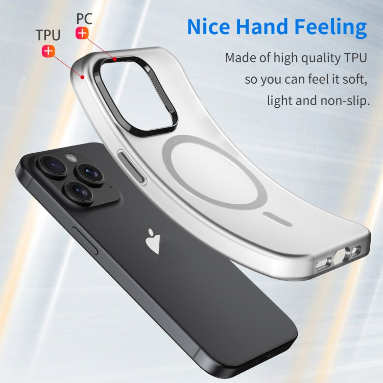 For iPhone 14 Pro MagSafe Frosted Translucent TPU + PC Full Coverage Phone Case(Black) - iPhone 14 Pro Cases by buy2fix | Online Shopping UK | buy2fix